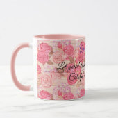 Floral auf Holz Populäre Anpassung von Text Tasse (Links)