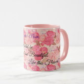 Floral auf Holz Populäre Anpassung von Text Tasse (VorderseiteRechts)