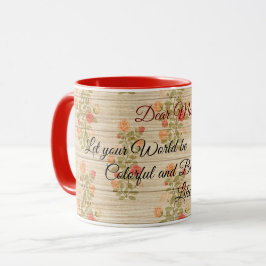 Floral auf Holz Populäre Anpassung von Text Tasse