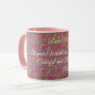 Floral auf Holz Populäre Anpassung von Text Tasse