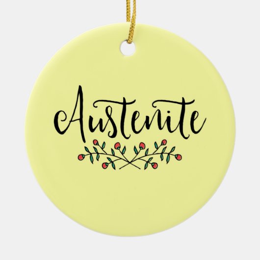 Floral Austenite Yellow Bookish Keramik Ornament (Vorne)