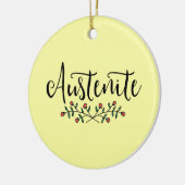 Floral Austenite Yellow Bookish Keramik Ornament (Links)