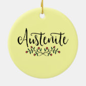 Floral Austenite Yellow Bookish Keramik Ornament (Hinten)