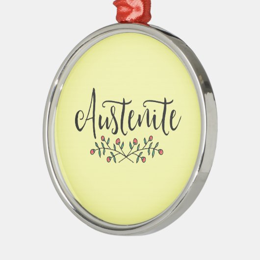 Floral Austenite Yellow Bookish Silbernes Ornament (Links)