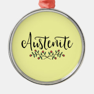 Floral Austenite Yellow Bookish Silbernes Ornament