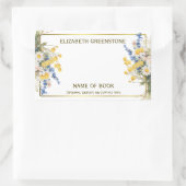 Floral Author Signature Buchzeichen Rechteckiger Aufkleber (Tasche)