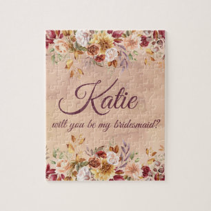 Floral Autumn Bridesmaid Vorschlag Puzzle