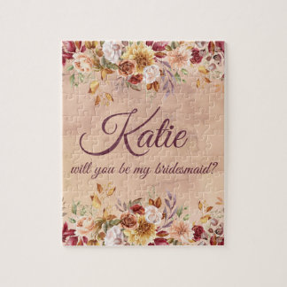 Floral Autumn Bridesmaid Vorschlag Puzzle