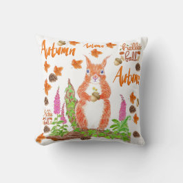 Floral Autumn Squriel Kissen