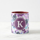 Floral Aztec Zickzack Monogramm Tasse (Zentrum)