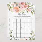 Floral Baby Bingo/Rate wer Baby Showspiele Einladung (Vorne/Hinten)