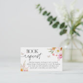 Floral Baby Bloom Baby Shower Book Request Insert (Stehend Vorderseite)