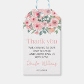 Floral baby bluse baby dusche danke Ihnen Geschenk Geschenkanhänger (Vorderseite)