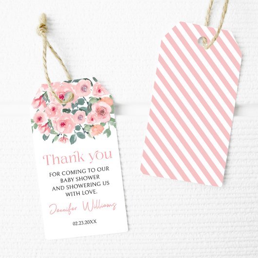 Floral baby bluse baby dusche danke Ihnen Geschenk Geschenkanhänger