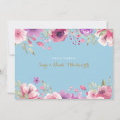 Floral Baby Boy Foto Script Danke Pink Birth Ankündigung (Rückseite)