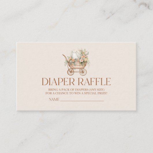 Floral Baby Carriage Baby Duschduschmaschine Winde Begleitkarte (Vorderseite)