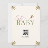 Floral Baby Clothesline Hello Baby Baby Shower Einladung (Rückseite)