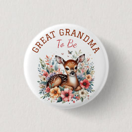 Floral Baby Deer Joy | Großes Grandma Baby Dusche Button
