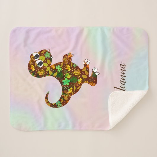 Floral Baby Dinosaur Sherpadecke (Vorderseite (Horizontal))