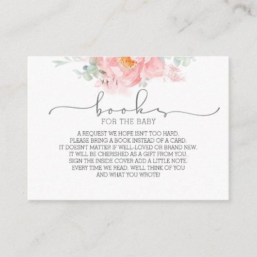 Floral Baby Duschbücher beantragen Visitenkarte (Vorderseite)