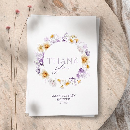 Floral Baby Dusche Danke Karte