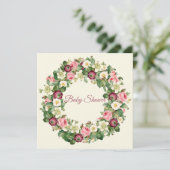 Floral Baby Dusche Einladung (Stehend Vorderseite)