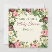 Floral Baby Dusche Einladung (Rückseite)