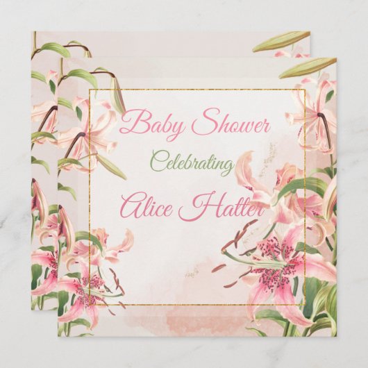 Floral Baby Dusche Feiertagskarte (Vorne/Hinten)