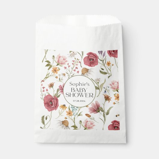 Floral Baby Dusche Geschenktütchen (Vorderseite)