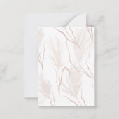 Floral Baby Dusche Pampas Grass Boho Terracotta Mitteilungskarte (Rückseite)