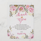 Floral Baby Dusche Vielen Dank Karten (Vorne/Hinten)