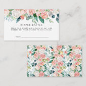 Floral Baby Dusche Windelwanne Umschließkarte Begleitkarte (Vorne/Hinten)