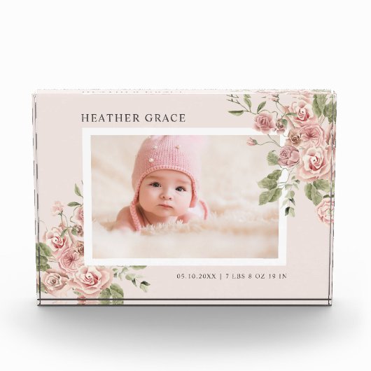 Floral Baby Foto Block (Vorderseite)