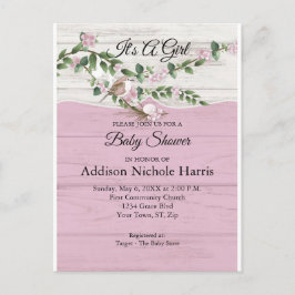 Floral Baby Girl Duwer Whitewusch Barn Wood Postkarte