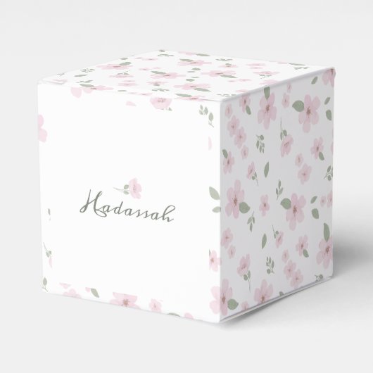 Floral Baby Girl Favor Box Geschenkschachtel (Vorderseite)