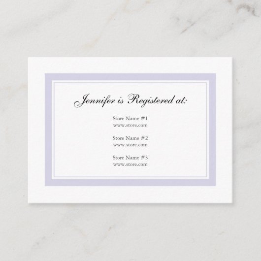 Floral Baby Girl Registry Card - Baby Lilac Begleitkarte (Vorderseite)