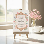 Floral Baby Girl Shower Invitation Frame Einladung