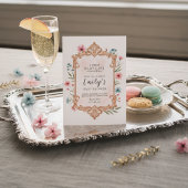 Floral Baby Girl Shower Invitation Frame Einladung