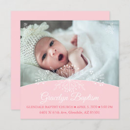 Floral Baby Girl Taufe Einladung