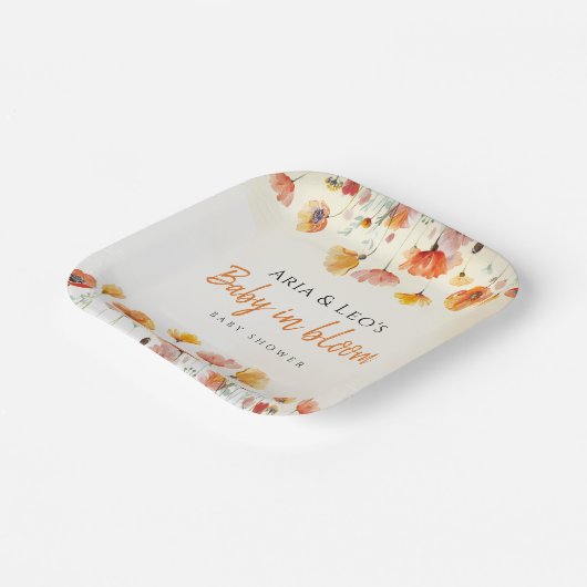 Floral Baby in Bloom Baby Duschpapier Teller (Gewinkelt)