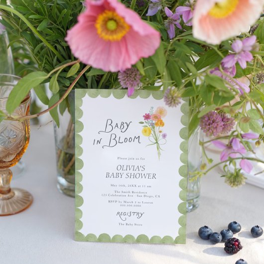 Floral Baby in Bloom Baby Shower Einladung