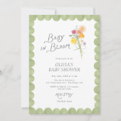 Floral Baby in Bloom Baby Shower Einladung (Vorderseite)