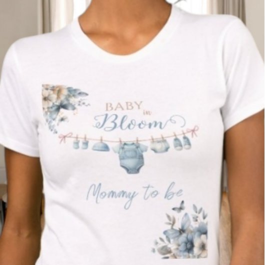 Floral Baby in Bloom Mommy zu Baby Boy Dusche T-Shirt