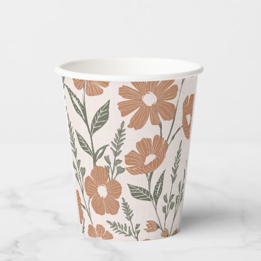 Floral Baby in Bloom Muster Dusche Pappbecher (Vorderseite)