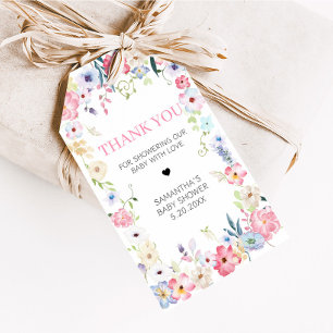 Floral Baby in Bloom Spring Baby Dusche Fevor Tags Geschenkanhänger
