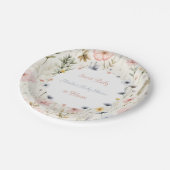 Floral Baby in Bloom Theme Kinderdusche Pappteller (Schrägansicht)