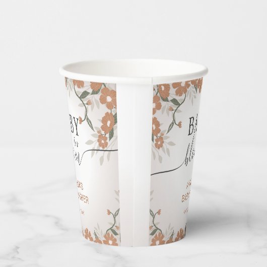 Floral Baby in Blütendusche Pappbecher (Rechts)