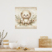 Floral Baby Lion Kinderzimmer Poster (Küche)