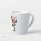 Floral Baby Racoon Latte Tasse (Rechte Ecke)