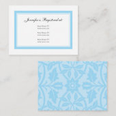 Floral Baby Registry Card - Blue on Blue Begleitkarte (Vorne/Hinten)